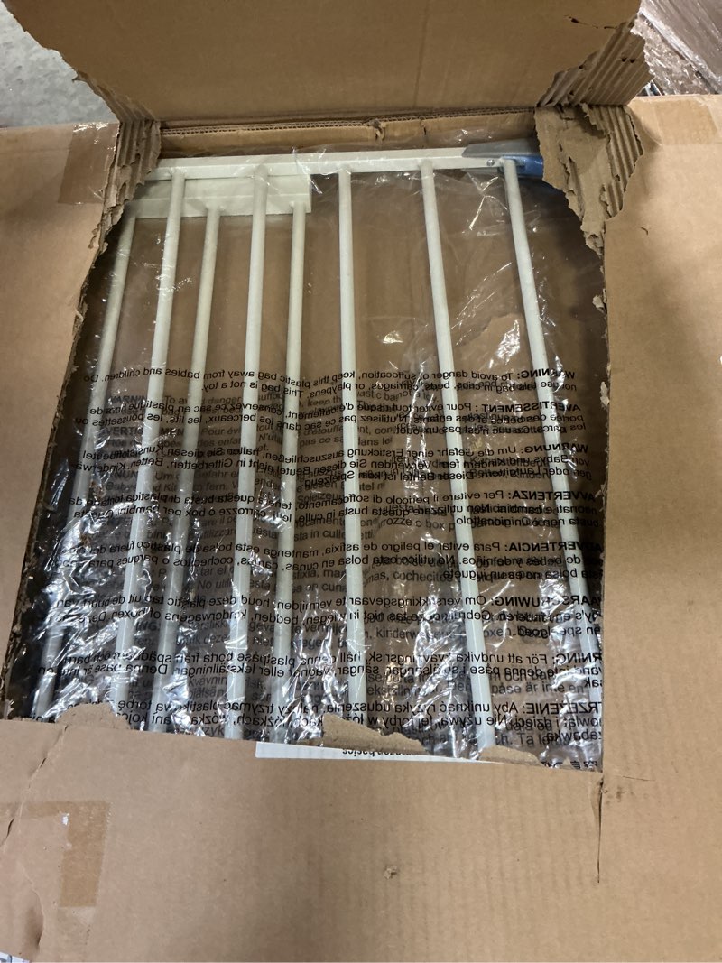 Condition photo showing Good Condition for amazon basics adjustable wide walk through metal pet gate for doorways, hallways, stairs, 30 inches tall
