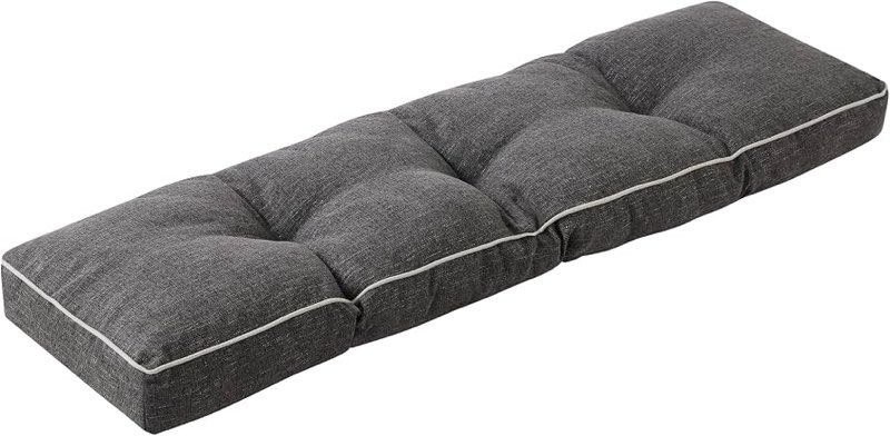 ipynbap bench cushion, 42 x 16 inch patio furniture cushions with durable ties, soft memory foam bench cushions for indoor/outdoor furniture with non-slip bottom, kitchen&dining, dark grey