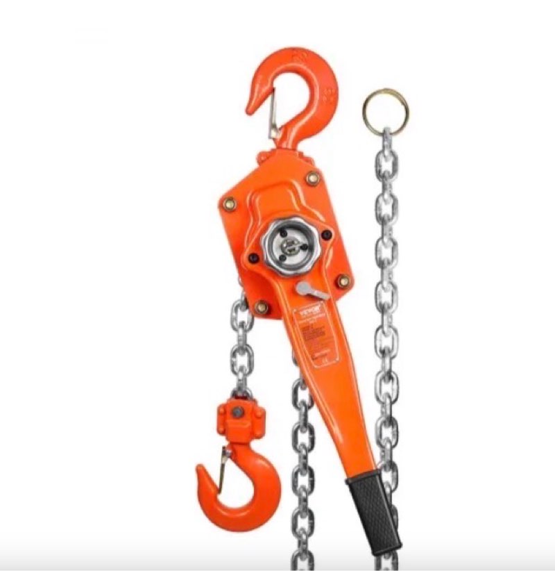 vevor manual lever chain hoist, 3 ton 6600 lbs capacity 20 ft come along, g80 galvanized carbon steel with weston double-pawl brake, auto chain leading & 360° rotation hook, for garage factory dock
