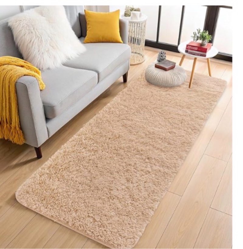 olanly 2x8 machine washable runner rugs for hallway, soft fluffy shaggy bedside rugs for bedroom, li