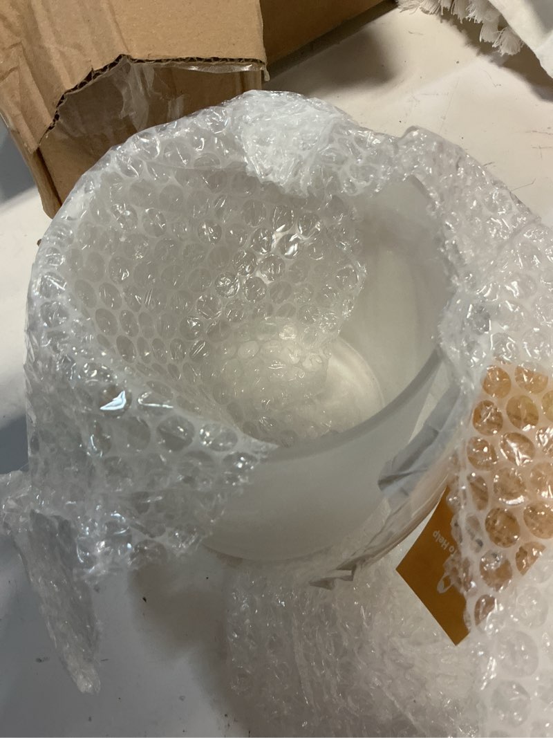 Condition photo showing Good Condition for wgv cylinder vase, diameter 5", height 5", frosted glass floral planter container, floating candle holder for wedding party event home office decor, 1 piece