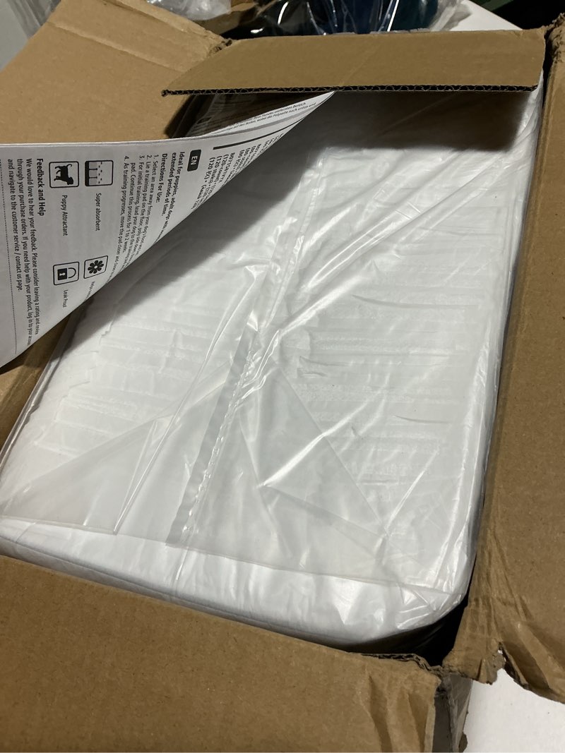 Condition photo showing Good Condition for amazon basics carbon odor-control dog and puppy pee pads, 5-layer leak-proof super absorbent, quick-dry surface, potty training, regular (22x22"), 120 count, gray regular (120 count)