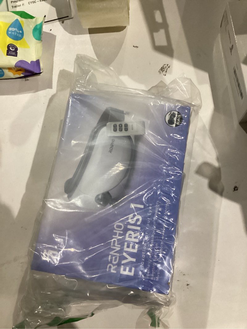 Condition photo showing New/Like New for renpho eye massager with heat, fsa eligible hsa, new year birthday valentine's day gifts, eyeris1 eye massager with remote compression, sleep mask for relax migraine relief reduce strain improve sleep black