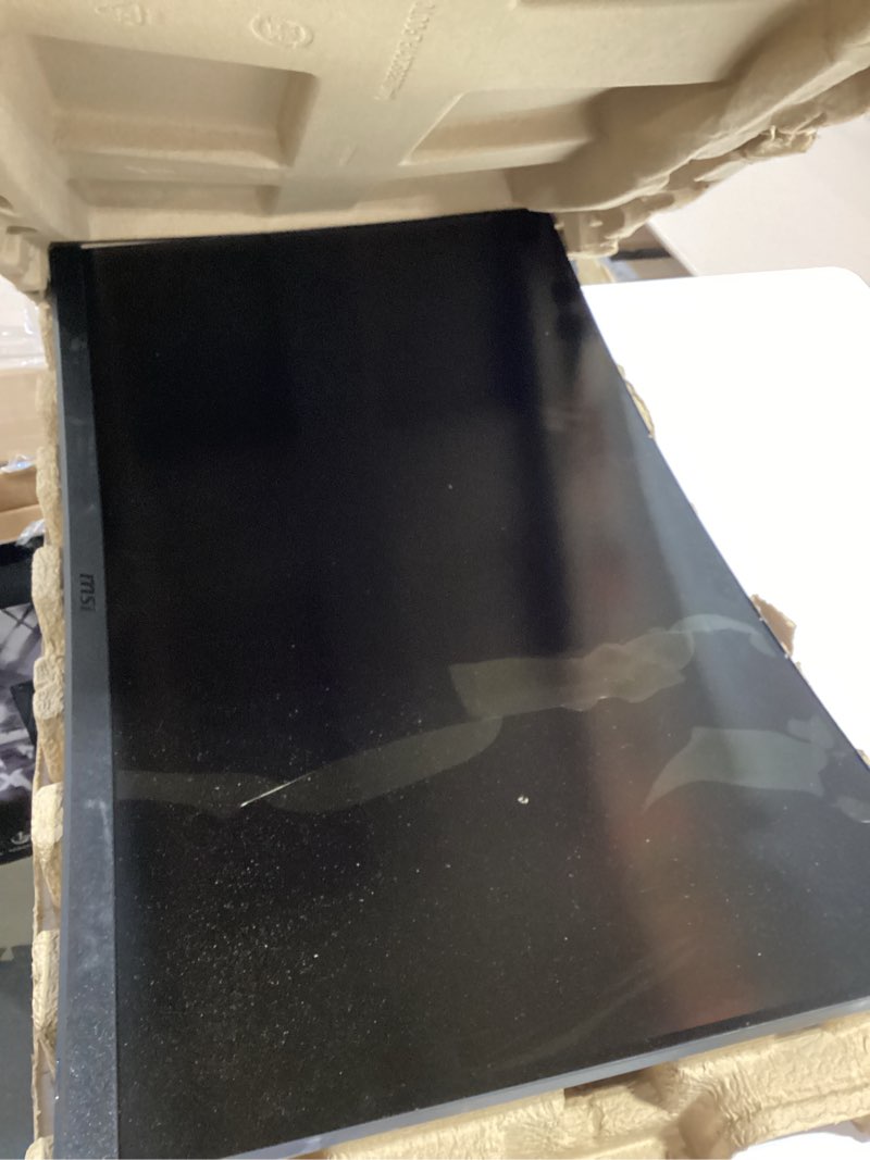 Condition photo showing As Is for (damaged) for pieces and parts msi 31.5\\\" curved fhd display, 250hz 1ms, gaming monitoro
