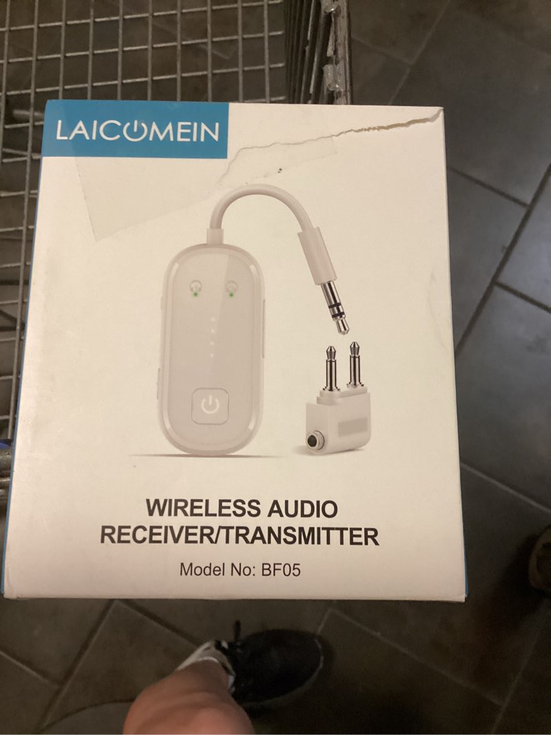 Condition photo showing New/Like New for premium bluetooth 6.0 transmitter receiver,airplane adapter for all airpods,2 headphones support,wireless transmitter for tv/travel flight,bluetooth receiver for car/home stereo white