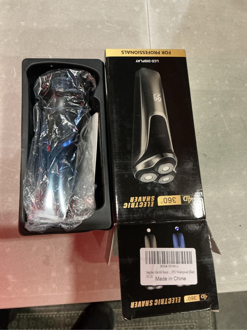 Condition photo showing Good Condition for snapbuy electric razor for men, 2026 new electric shavers, snapbuy razor,ipx7 waterproof,4d floating head rotary shaver,with lcd display & quiet motor (blue)