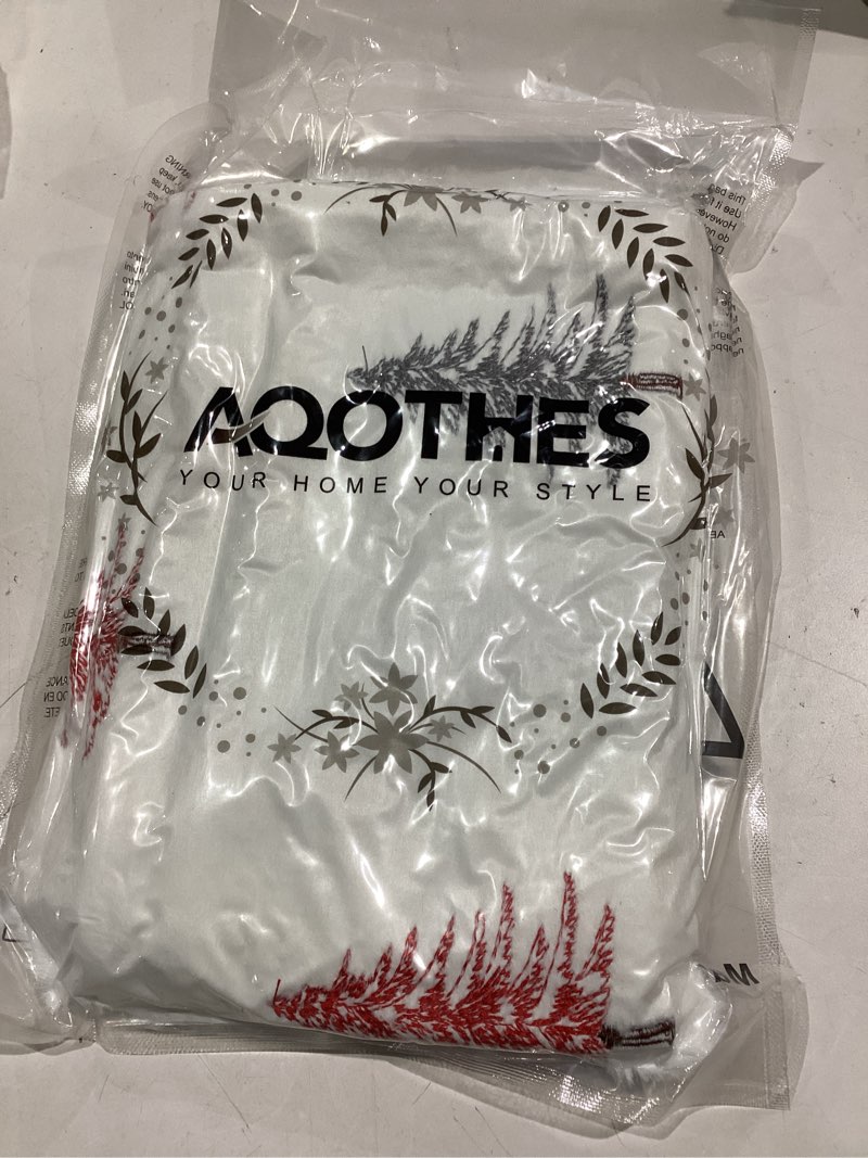Condition photo showing Good Condition for AQOTHES Christmas Tree Red Sliver Throw Pillow Covers 18x18, Soft Faux Fur Embroidered Throw Pillows for Couch Sofa Cushion Covers Holiday Home Decor Red Sliver 18" x 18" (Pack of 2)