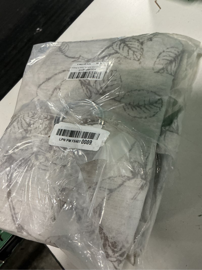 Condition photo showing New/Like New for h.versailtex boho floral linen curtains, semi sheer light filtering curtains, drapes 84 inch length 2 panels set, grommet top farmhouse vintage curtain, print pattern treatments for bedroom, grey