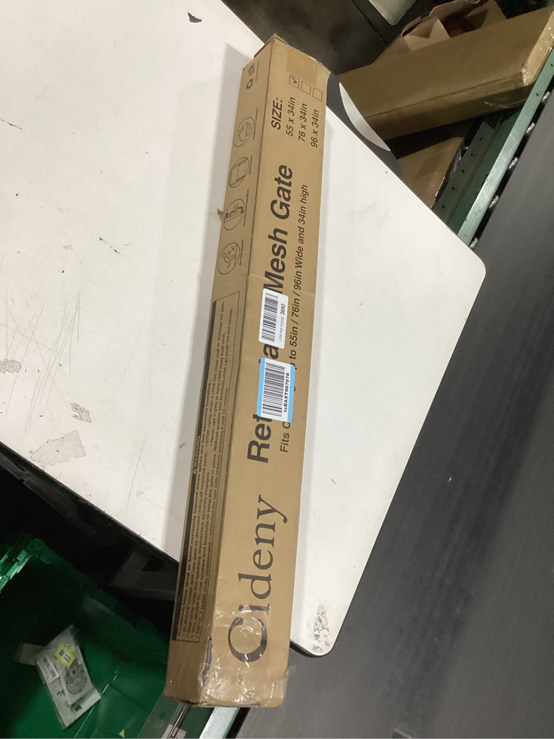 Condition photo showing Good Condition for cideny retractable baby gate for stairs, 55" wide mesh dog gate indoor, 34" tall child gate for door