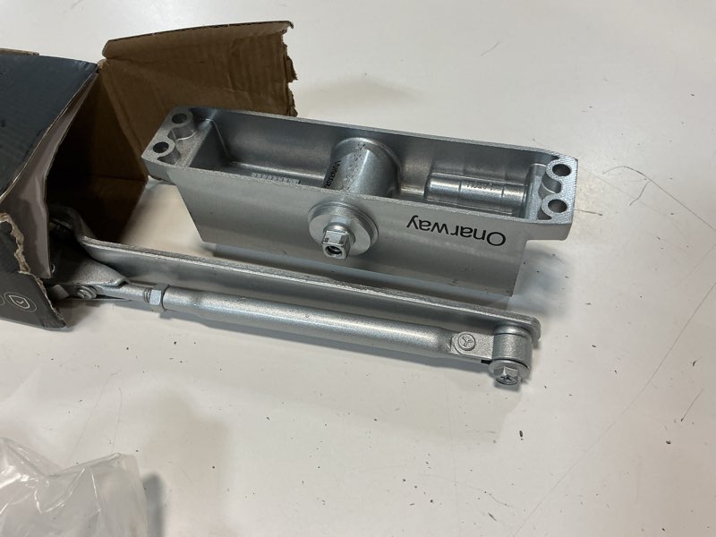 Condition photo showing Good Condition for onarway automatic door closer size-3: hydraulic slam-free soft close, adjustable closing speed, quiet & safe for residential home, light commercial & office (95–128 lbs), silver, easy install silver size 3