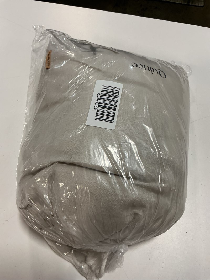 Condition photo showing Good Condition for european linen duvet cover, full/queen, sand