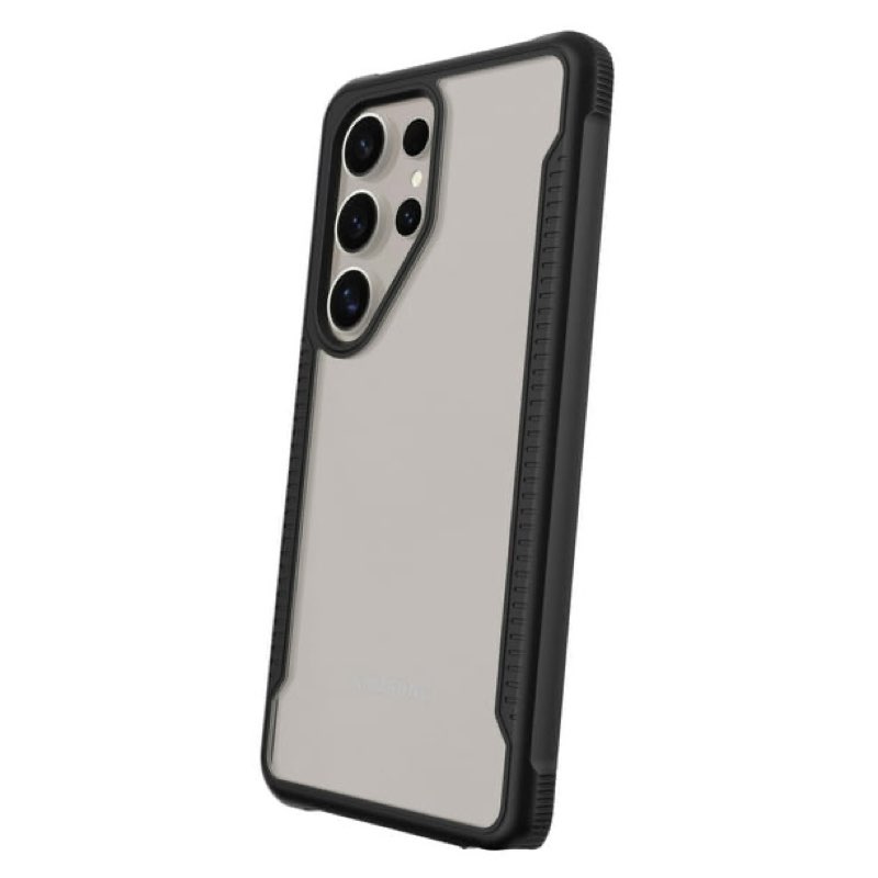 onn dual-layer phone case for samsung galaxy s24 ultra - black/clear