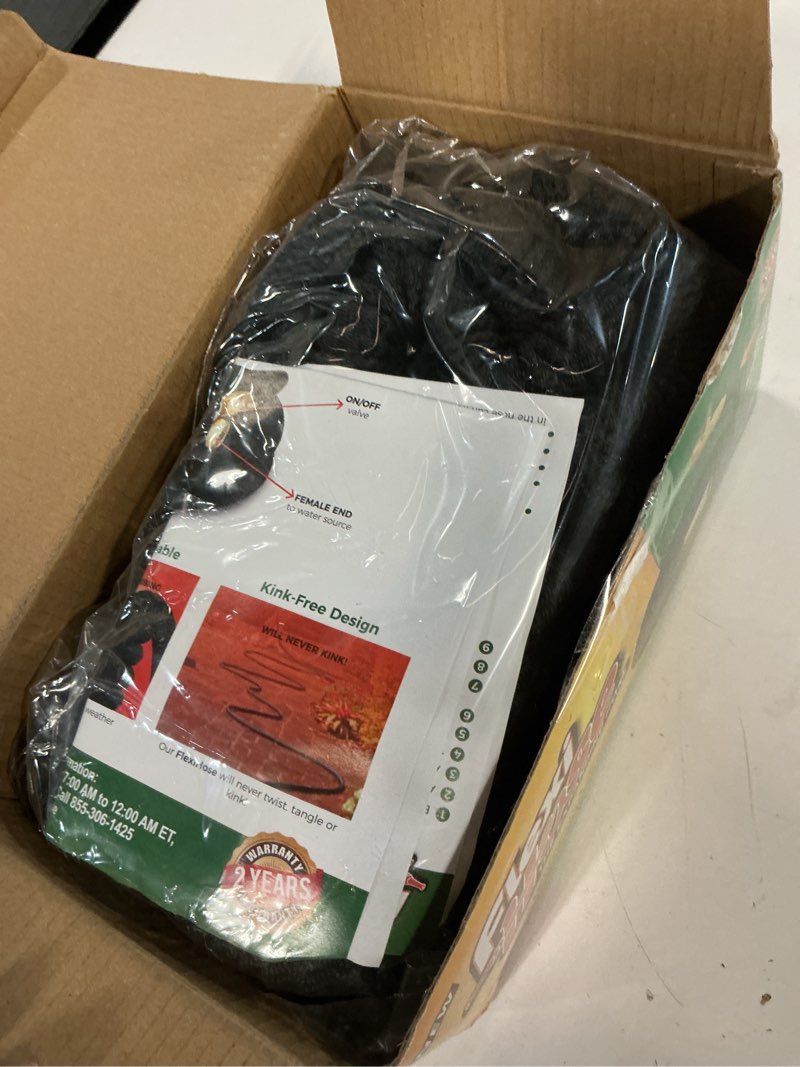 Condition photo showing New/Like New for Flexi Hose Lightweight Expandable Garden Hose, 50FT - Retractable Garden Hose, Water Hose - No-Kink Flexibility, 3/4 Inch Solid Brass Fittings and Double Latex Core Black 50 FT