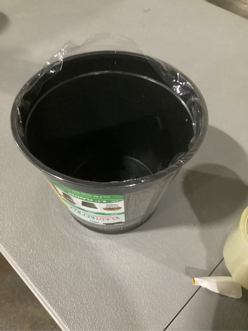 Condition photo showing Good Condition for just one.. quarut 10 inch plant pots,upgrade whiskey barrel planters with drainage holes & saucer,plastic decoration flower pots retro design,planters for outdoor indoor garden home plants (brown)