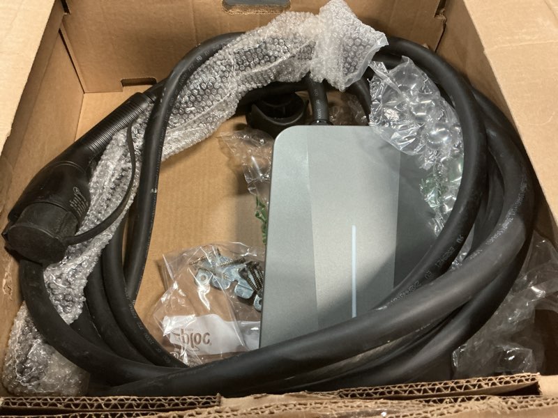 Condition photo showing As Is for level 2 ev charger 48a.240vhome ev charger for j1772, nema 14-50 plug (40a) orhardwired, 25ft cable, ip65 waterproof, indoor/outdoor