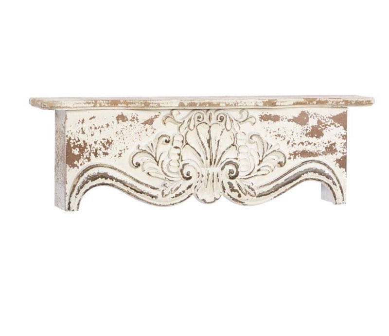 28" x 9" Rustic Fir Wood Wall Shelf - Olivia & May: Vintage Decor, No Hooks, Fully Assembled