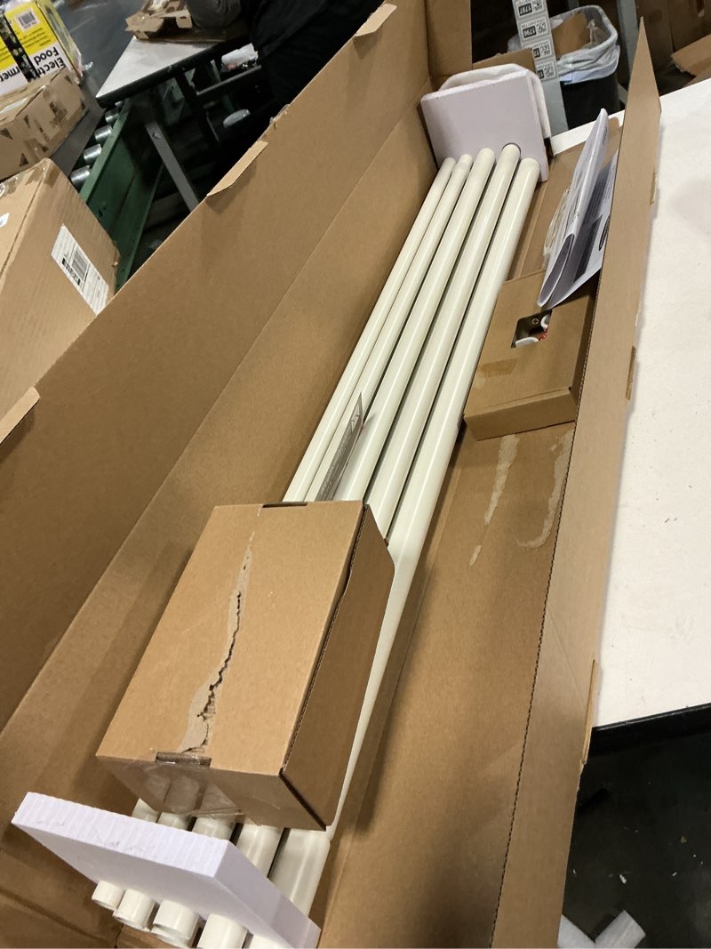 Condition photo showing Good Condition for White Double Curtain Rod 72 to 144 Inch, Decorative Extra Long Dual Curtain Rod with Mosaic Glass Crystal Ball Finial, 1 Inch Adjustable Heavy Duty Cute Coastal Drapery Rods for Girls Room White 72-144