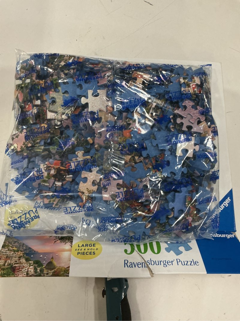 Condition photo showing New/Like New for ravensburger positano 500 piece jigsaw puzzle for adults | unique piece design | anti-glare surface | ideal for group activity and gifts | fsc certified