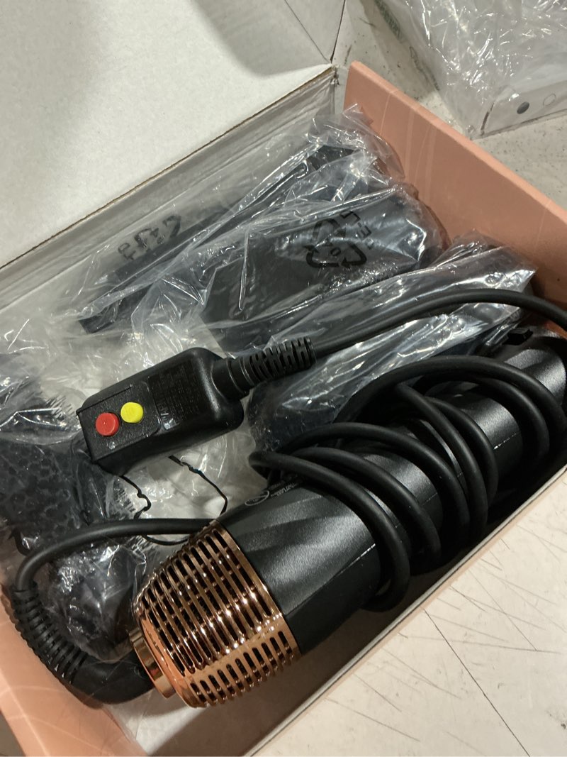 Condition photo showing As Is for atopskins 5 in 1 hair dryer brush -ionic auto wrap curler & straightener with 3 heat settings, magic hair styler salon-grade results for women, travel-friendly styler with alci plug (a-black)