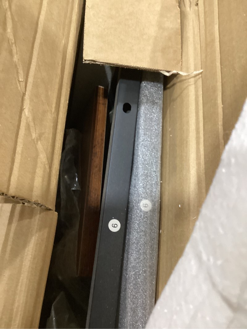 Condition photo showing Good Condition for cabte mobile av media stand with outlets and 4 rolling caster wheels, 4-tier rolling tv stand for gaming console, stereo, dvd player, sturdy metal frame, versatile living room,bedroom (retro brown)