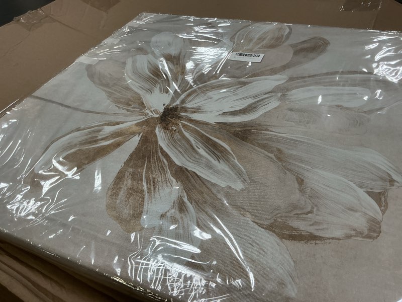 Condition photo showing Good Condition for seven wall arts white flower wall art beige and gold blooming flower abstract floral artwork print poster for living room bedroom bathroom home office wall decor 24"x24" blooming flower 24"l x 24"w
