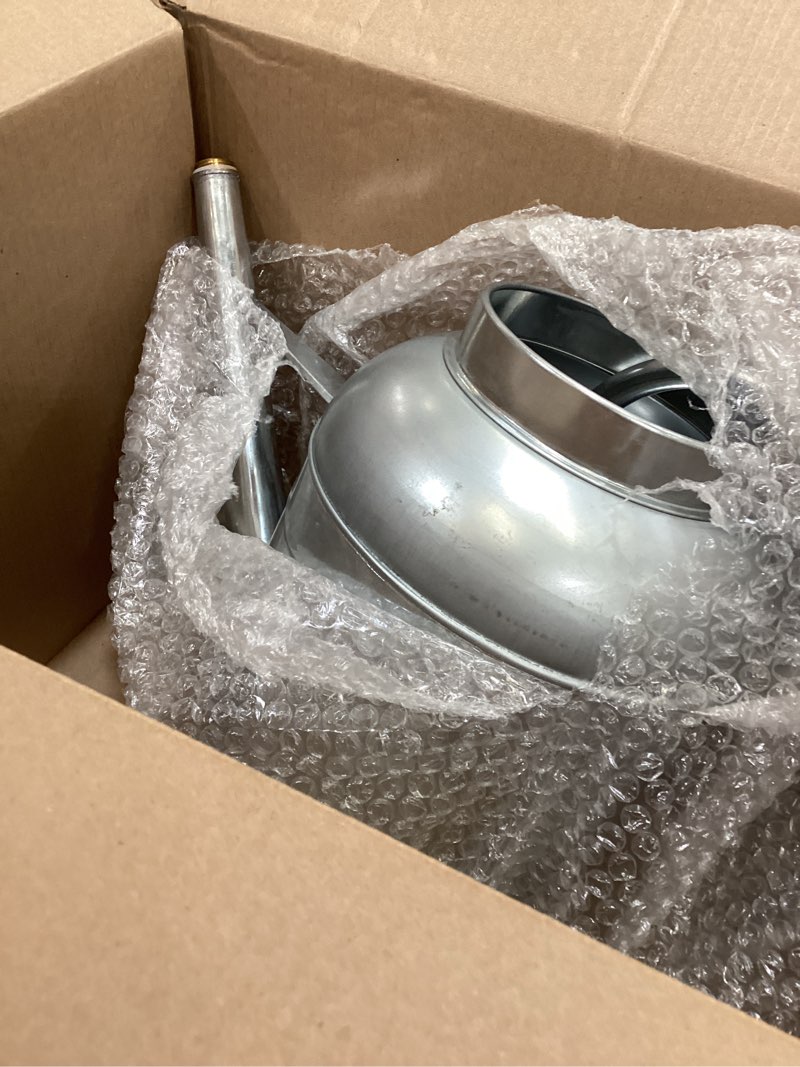 Condition photo showing As Is for 2.3 gallon metal watering can, galvanized watering can for outdoor indoor plants, large water can for plants and garden flower