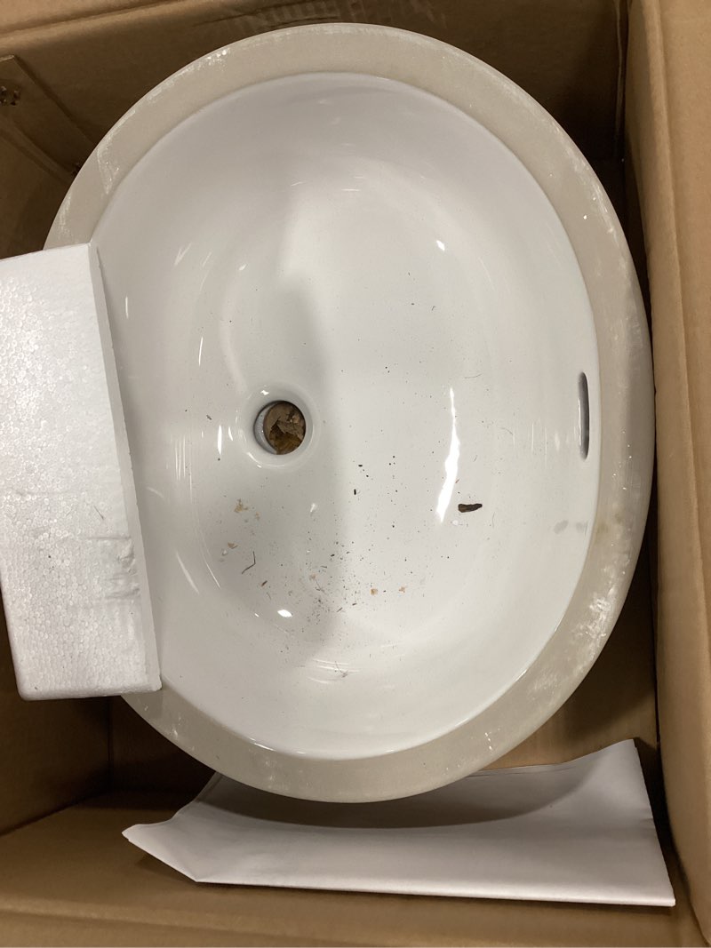 Condition photo showing Good Condition for allen + roth Sherborne Vitreous China 16-in Undermount Oval Traditional