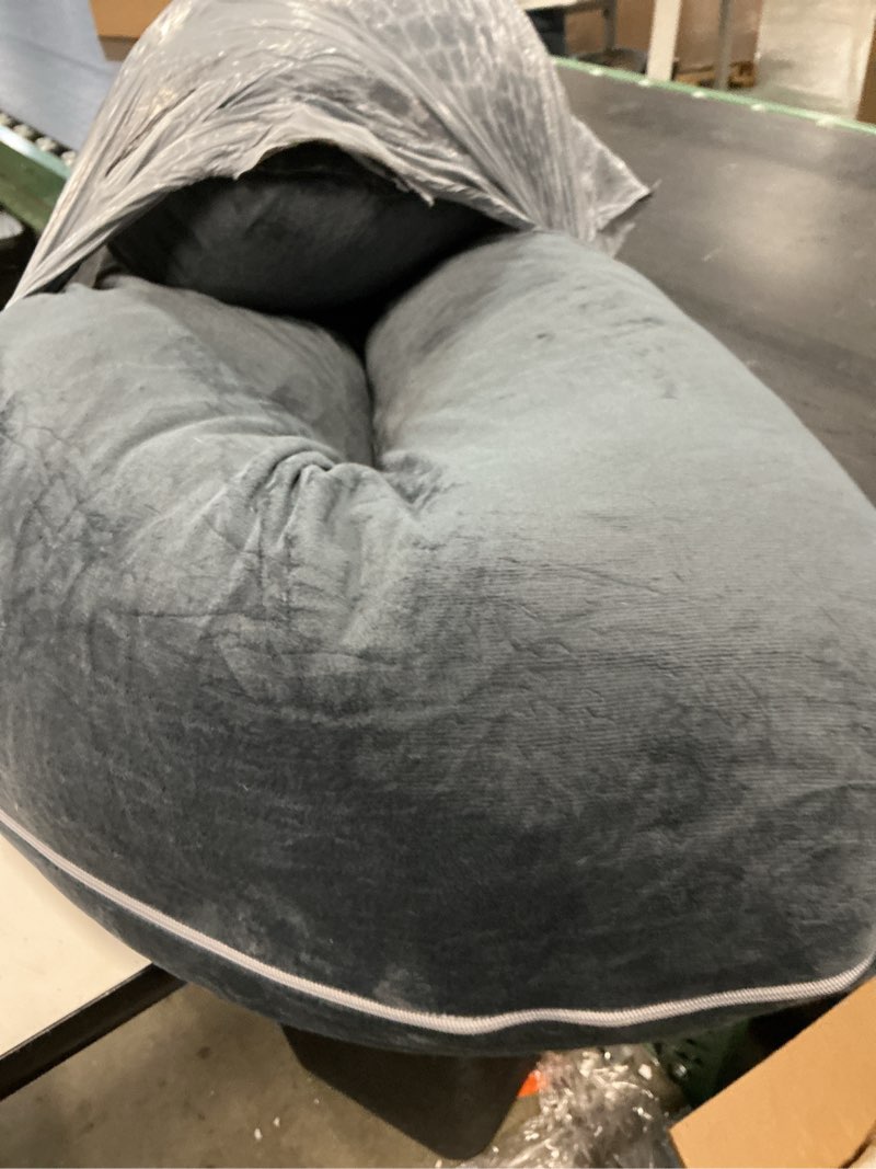 Condition photo showing As Is for insen pregnancy pillow,maternity body pillow with velvet cover,c shaped body pillow for sleeping (grey)
