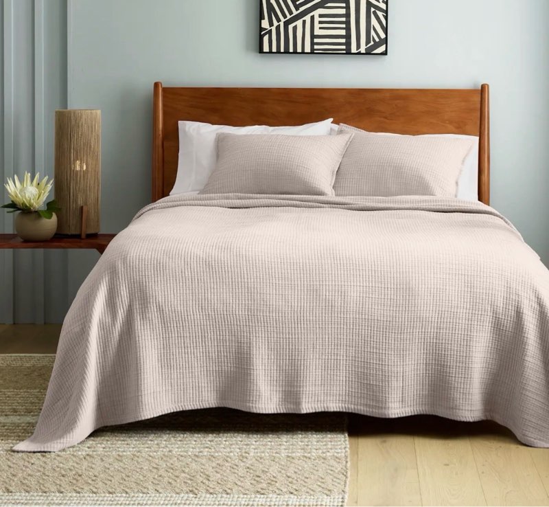 quince organic ribbed cotton coverlet set king/cal king