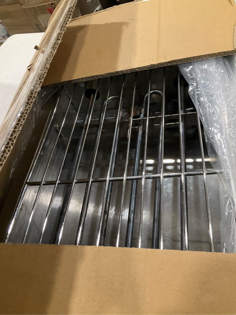 Condition photo showing As Is for garvee 1800w smokeless electric grill, indoor outdoor portable griddle, commercial countertop bbq grill with stainless steel grill grate, adjustable temperature 122°f-572°f, for home camping picnic
