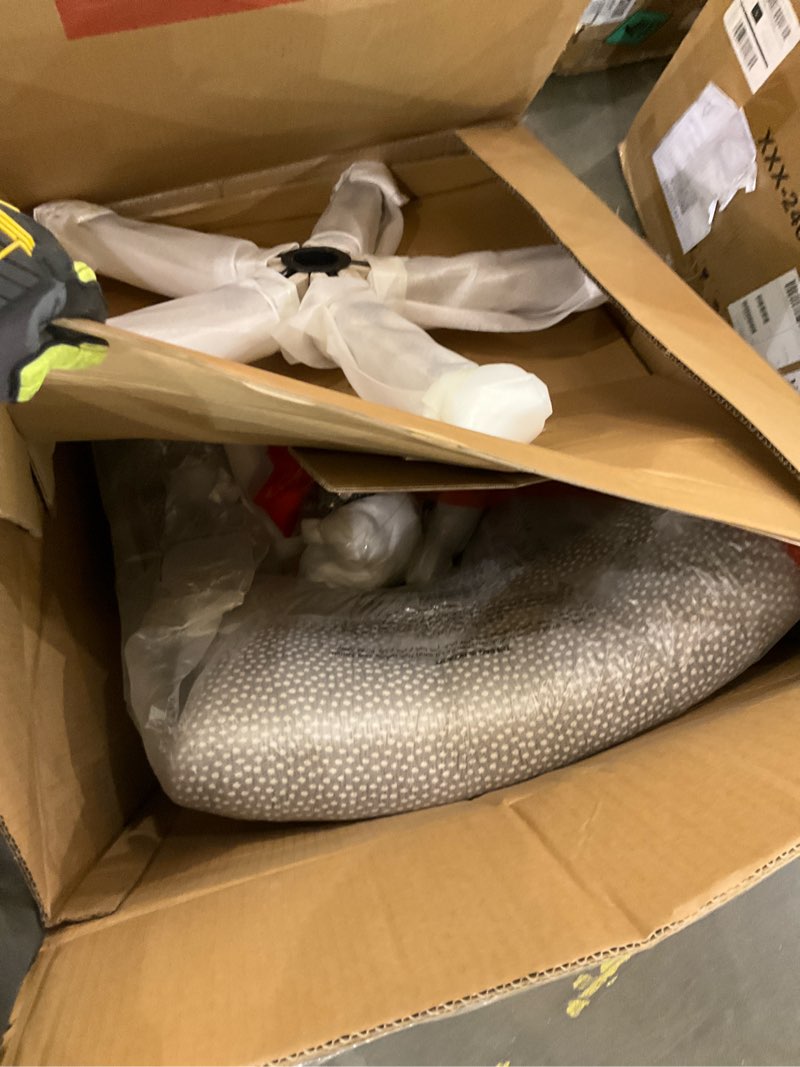 Condition photo showing Good Condition for linon sinclair wood upholstered office chair in light gray