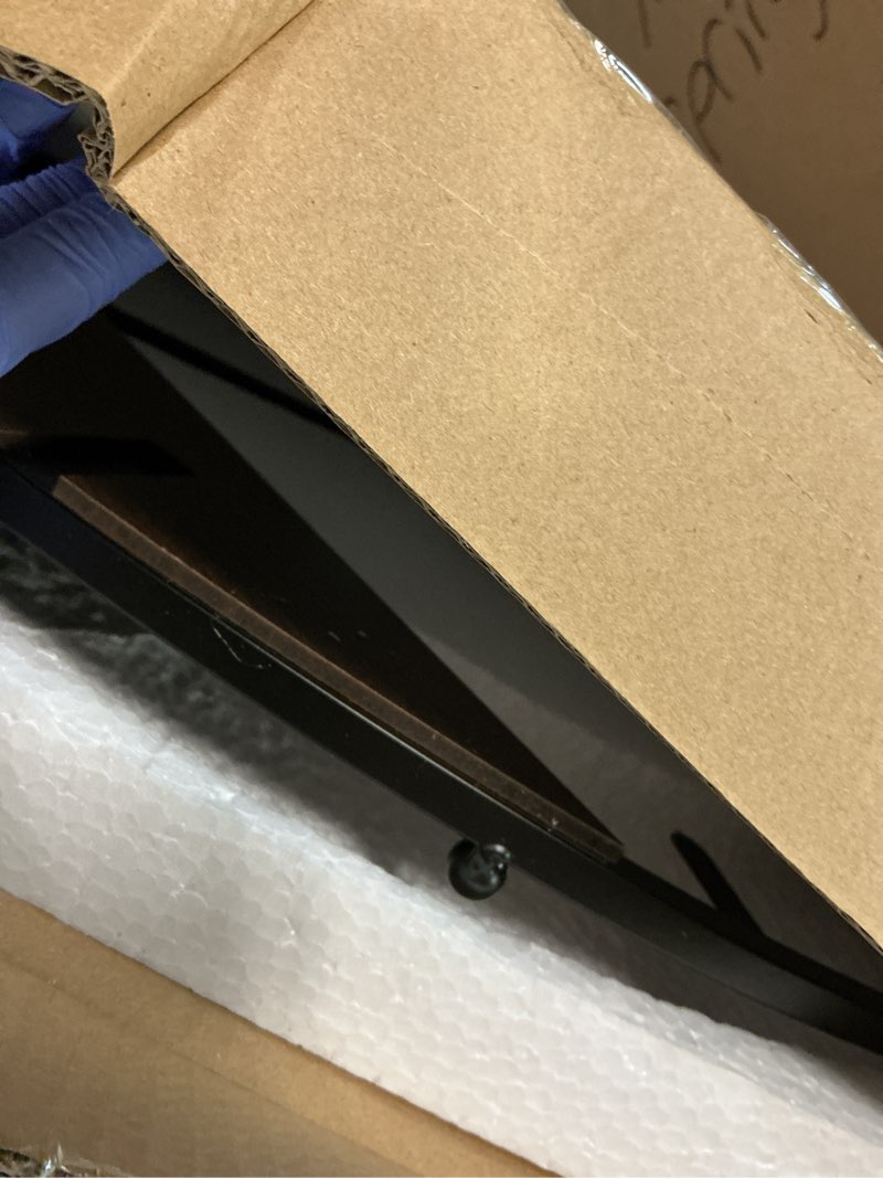 Condition photo showing Good Condition for Cuspin Large Wall Clock 30 Inch Modern Farmhouse Wall Clock Battery Operated for Living Room Decor, Walnut Wood Dial with Black Metal Frame, Silent Non Ticking Clocks for Kitchen, Office, Bedroom Modern Walnut 30 Inch