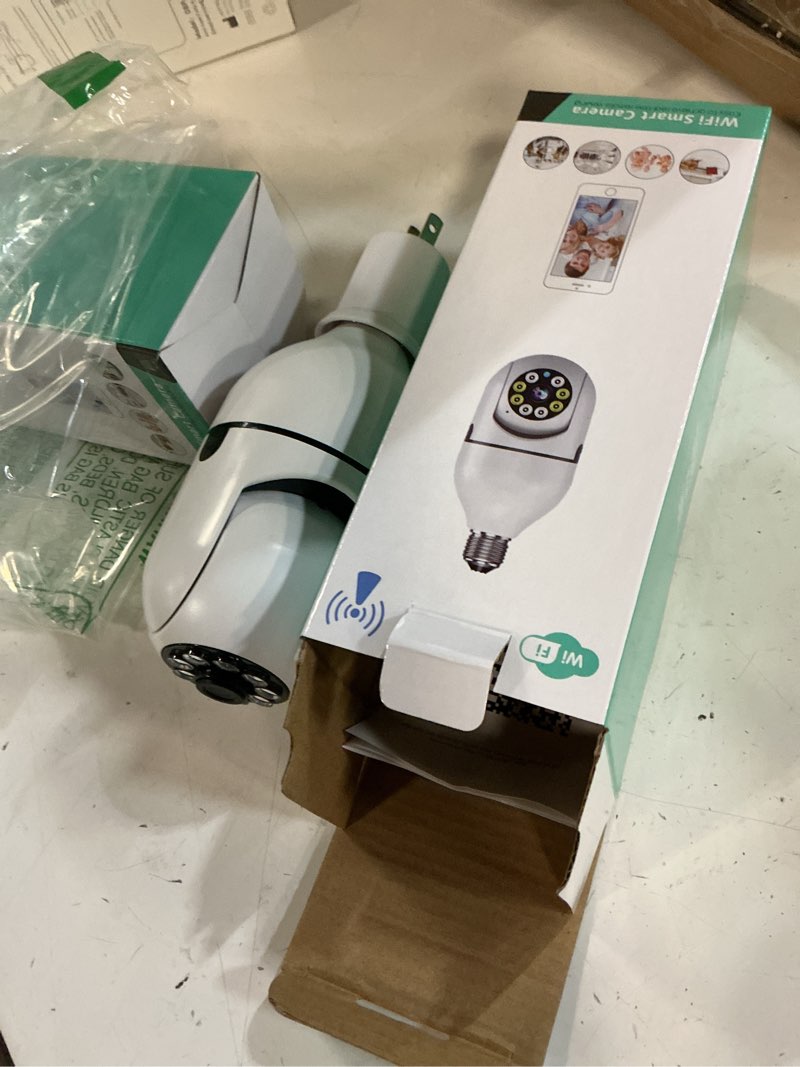 Condition photo showing New/Like New for 2pcs light bulb security camera 2.4ghz & 5g wifi outdoor, 1080p e27 light socket security camera, indoor 360° home security cameras, full color day and night, smart motion detection (2pcs, support 5g)