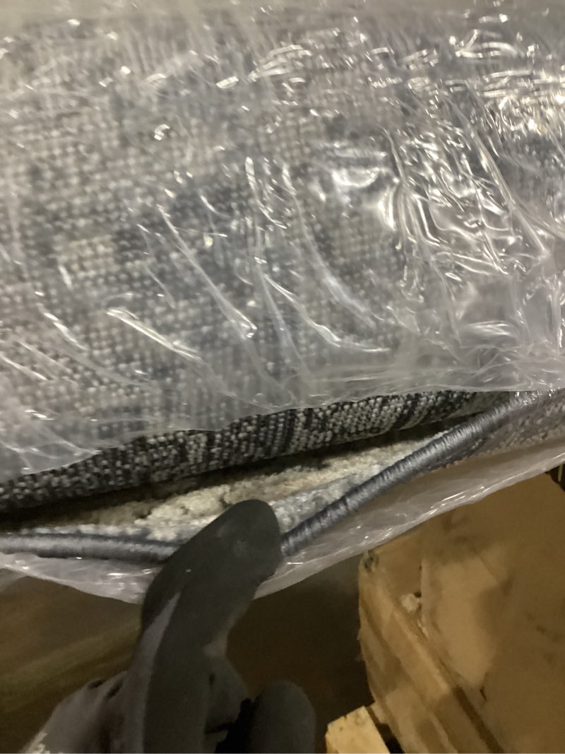 Condition photo showing Good Condition for Loloi Teagan Collection TEA-03 Denim/Pebble 6'-7" x 9'-2" Area Rug, Large, Soft Neutral Rug, High-Traffic for Living Room, Bedroom, Home Office, Dining Area