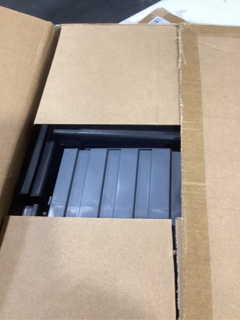 Condition photo showing As Is for planter box raised garden bed with reinforced support rods, drainage grid, multi-combination options for vegetables, flowers, and herbs, ideal for balcony, and patio gardening black/gray