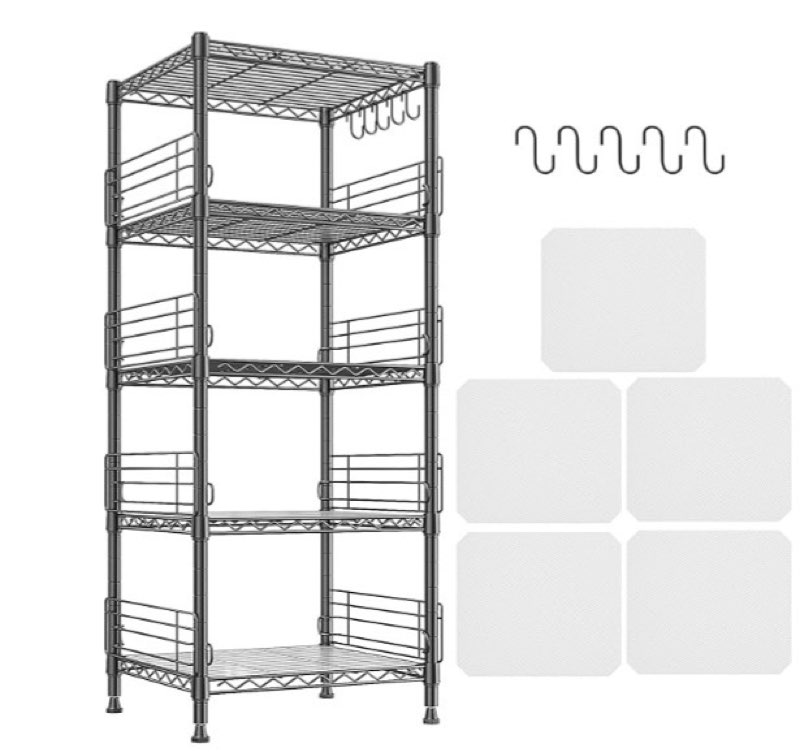 3 tier storage shelves metal shelving unit,adjustable wire rack pantry kitchen shelves,small shelf w