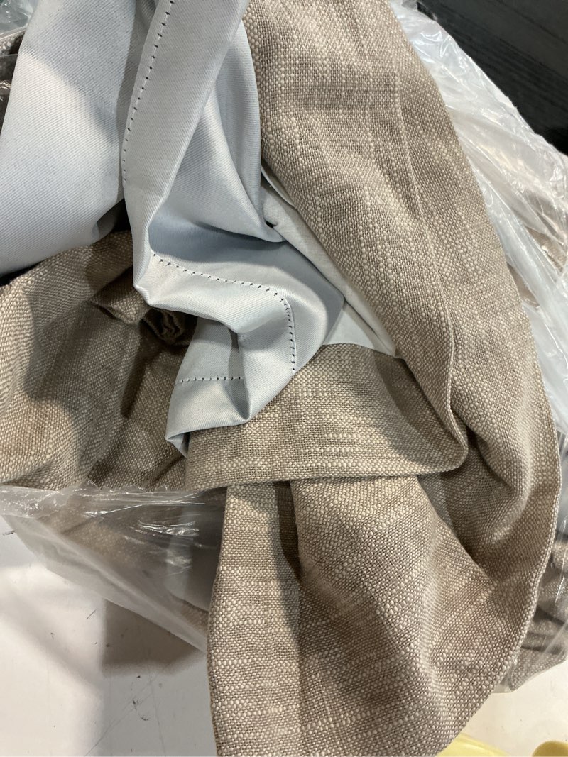Condition photo showing Good Condition for textured cotton room darkening curtain single panel 48”x84” 