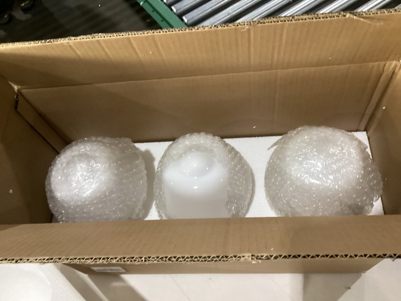 Condition photo showing New/Like New for bathroom vanity light fixtures: 3-lights gold vanity lights over mirror, 17 inch e26 60w modern bathroom lighting fixture with milky white glass for bath restroom 3 light gold