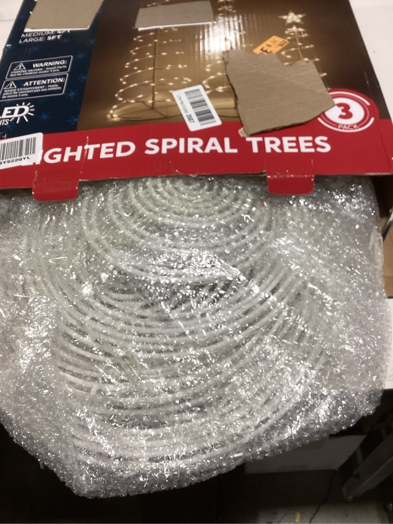Condition photo showing New/Like New for JOIEDOMI 3 Pack Spiral Christmas Tree Lights, 218 LED Outdoor Lighted Tree with Star Topper & Stakes, Christmas Decorations for Yard Porch Patio Garden Holiday Xmas Eve Night Décor, Warm White
