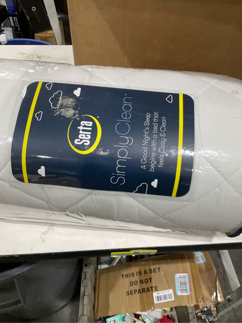 Condition photo showing New/Like New for Serta Simply Clean Triple Action Mattress Pad, Waterproof Mattress Pad, Ultra Soft and Stain-Resistant Mattress Pad, Machine Washable, King, White