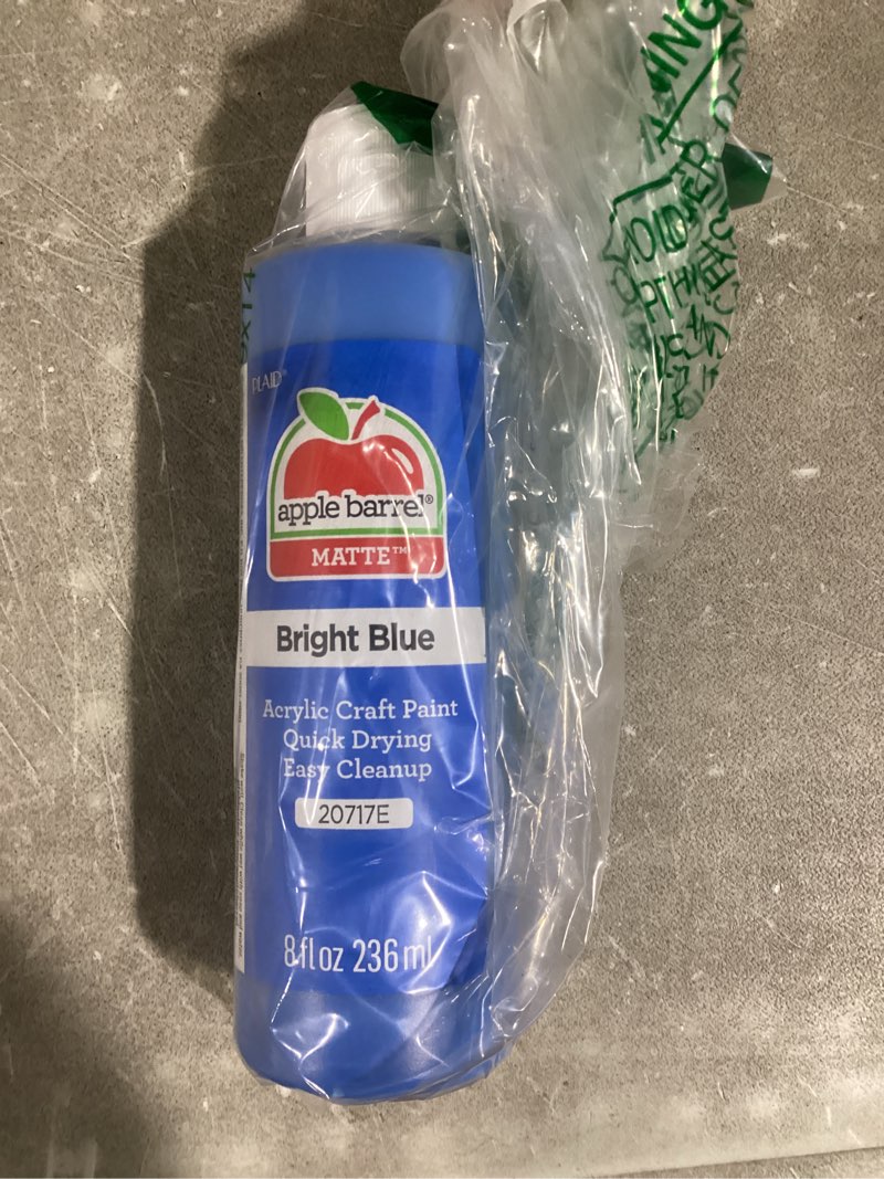Condition photo showing New/Like New for apple barrel, matte acrylic paint, 8 fl oz, bright blue, (pack of 1)