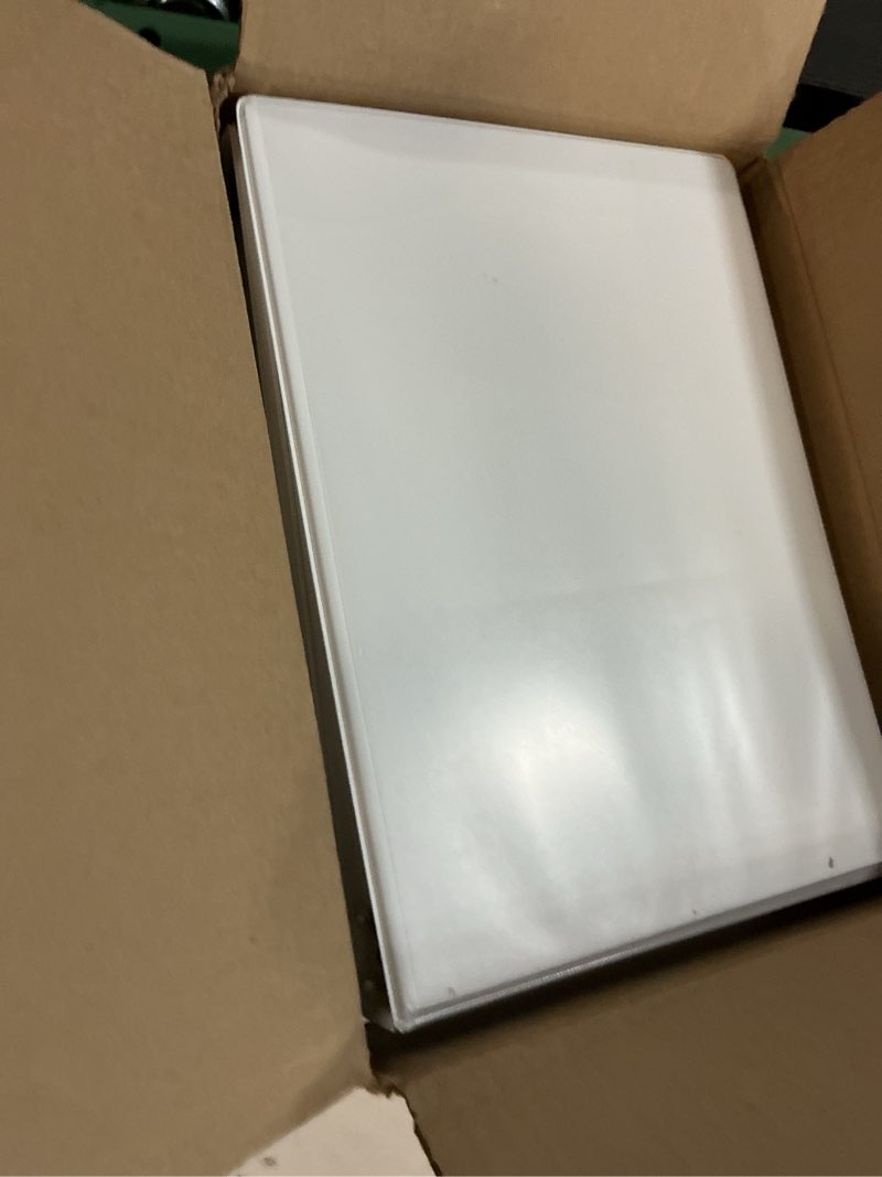 Condition photo showing Good Condition for 4 Pack of 8.5" X 11" Landscape View Binder, 3-Ring 1-Inch Capacity Round Ring, White Horizontal Formatted with Clear Cover Pockets, Perfect for Documents, Spreadsheets, Projects and More