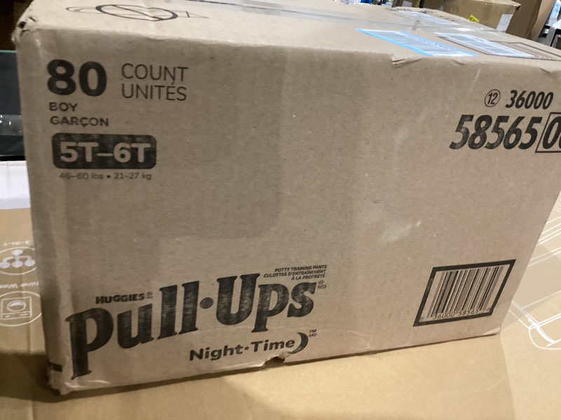 Condition photo showing New/Like New for Pull-Ups Boys' Night-Time Potty Training Pants, Size 5T-6T Overnight Training Underwear (46-60 lbs), 80 Ct 5T-6T 80