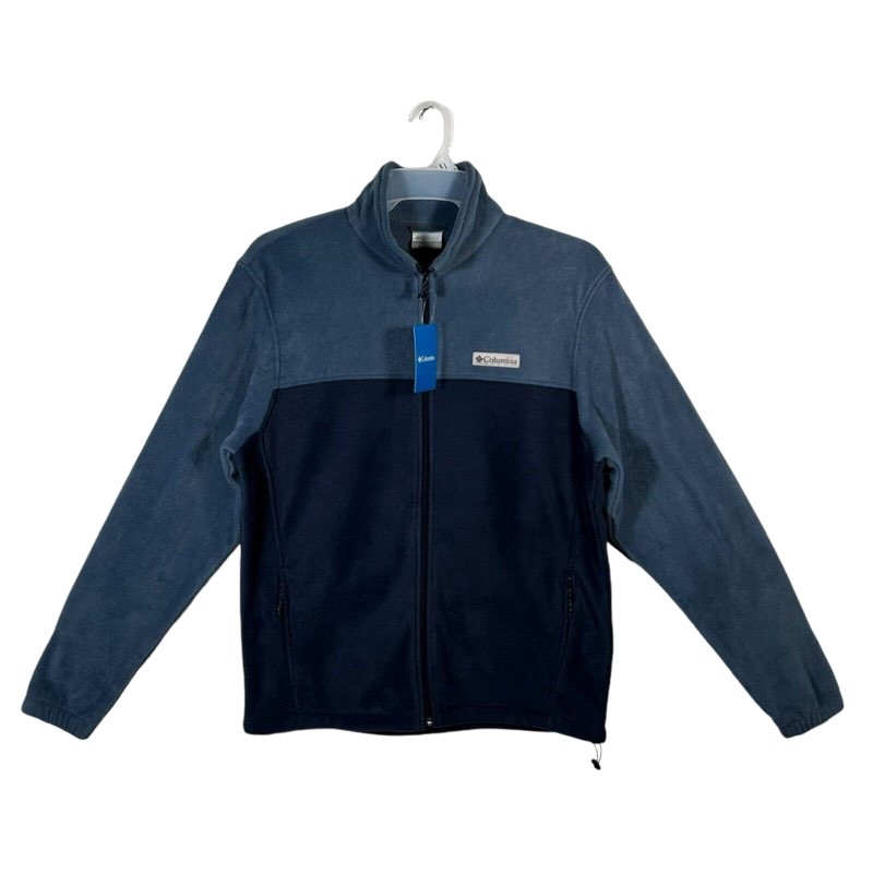 columbia steens mountain men's full zip fleece jacket blue zipped pockets xl