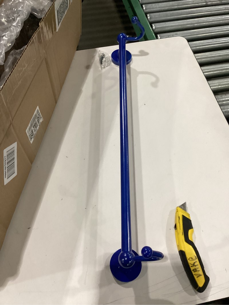 Condition photo showing New/Like New for Allied Brass SL-41-24-HK-MBL Shadwell Collection 24 Inch Towel Bar with Integrated Hooks, Mediterranean Blue