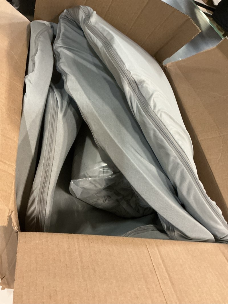 Condition photo showing Good Condition for Foam Ball Pit, 47.2"x 13.8" Large Ball Pits for Toddlers, Soft Round Kiddie Baby Playpen Ball Pool for Kids, Ideal Gift for Babies Indoor and Outdoor Game, Grey, (Balls not Included) 47.24 IN Grey