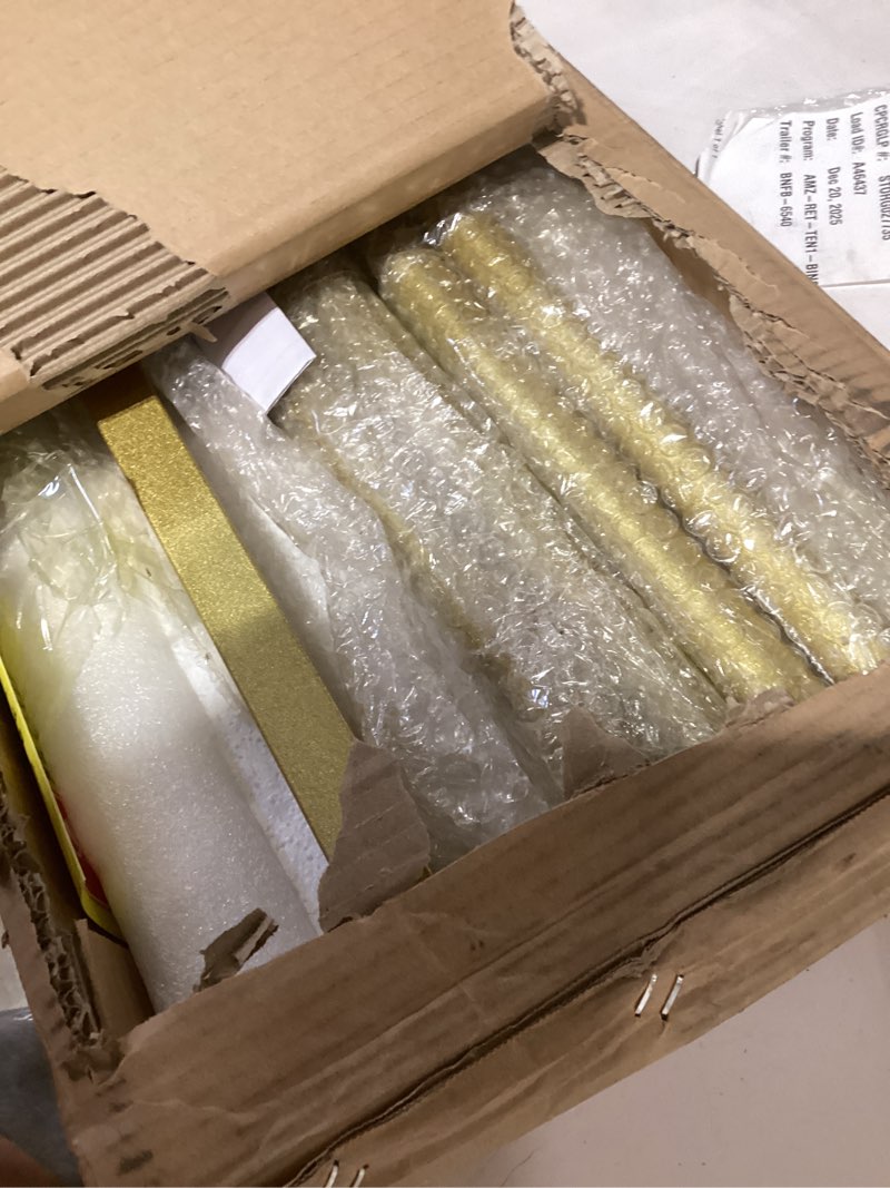 Condition photo showing As Is for Gold Coat Rack Freestanding Heavy Duty Clothes Rack Stand for Entryway, Bedroom, Living Room, Boutiques-15.7''L,GOLD Gold 15.7''L