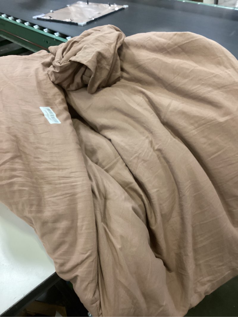 Condition photo showing As Is for WRENSONGE Queen Comforter Set - 3 Pieces Prewashed Brown Comforter Soft Lightweight for All Seasons,Down Alternative Comforters Queen Size with 2 Pillow Shams Brown Queen(90"*90")