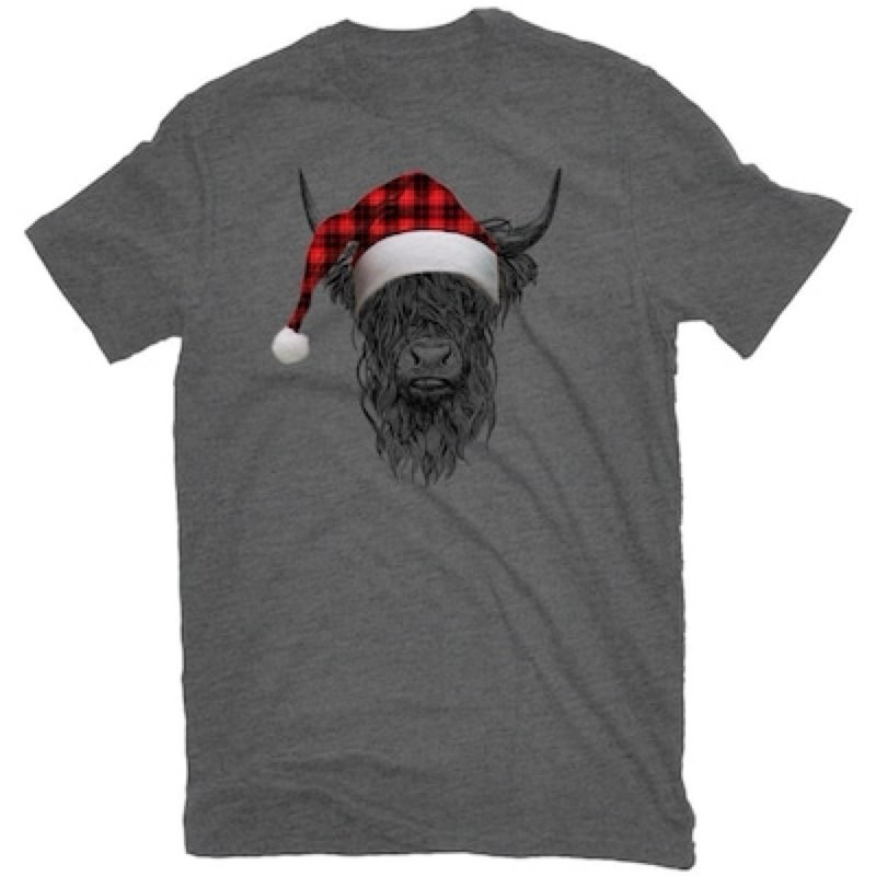 Women's Gray Light weight Knit Short sleeve Graphic Holiday T-shirt ( M )