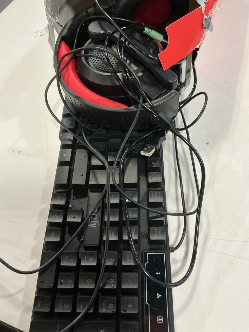 Condition photo showing As Is for Gaming Keyboard and Mouse and Mouse pad and Gaming Headset, Wired LED RGB Backlight Bundle for PC Gamers and Xbox and PS4 Users - 4 in 1 Edition Hornet RX-250 Black